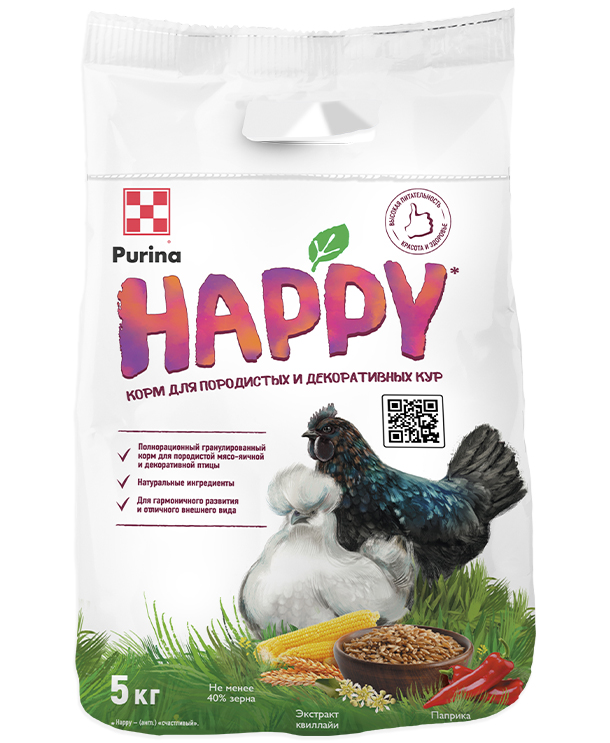 Корм Purina® HAPPY для породистых и декоративных кур